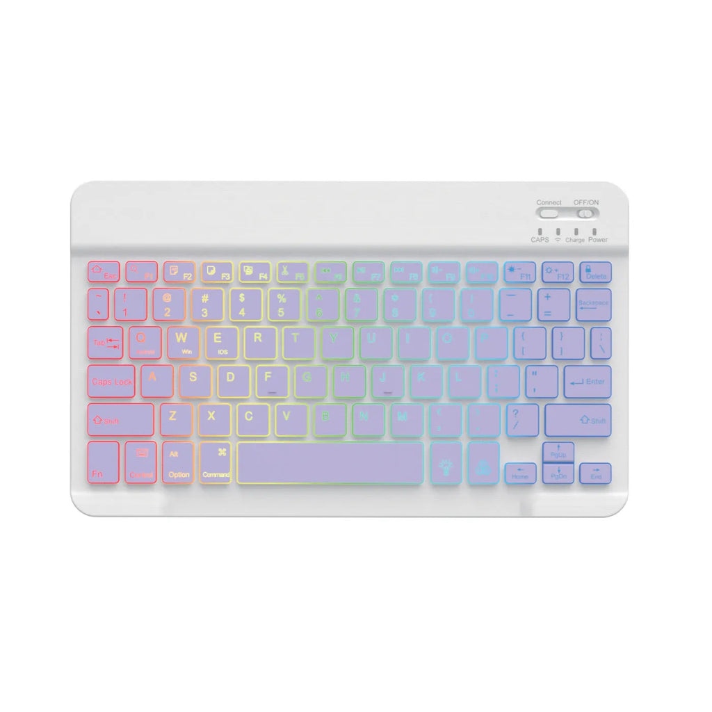 10-inch backlit Bluetooth wireless keyboard for tablets in multiple colour options