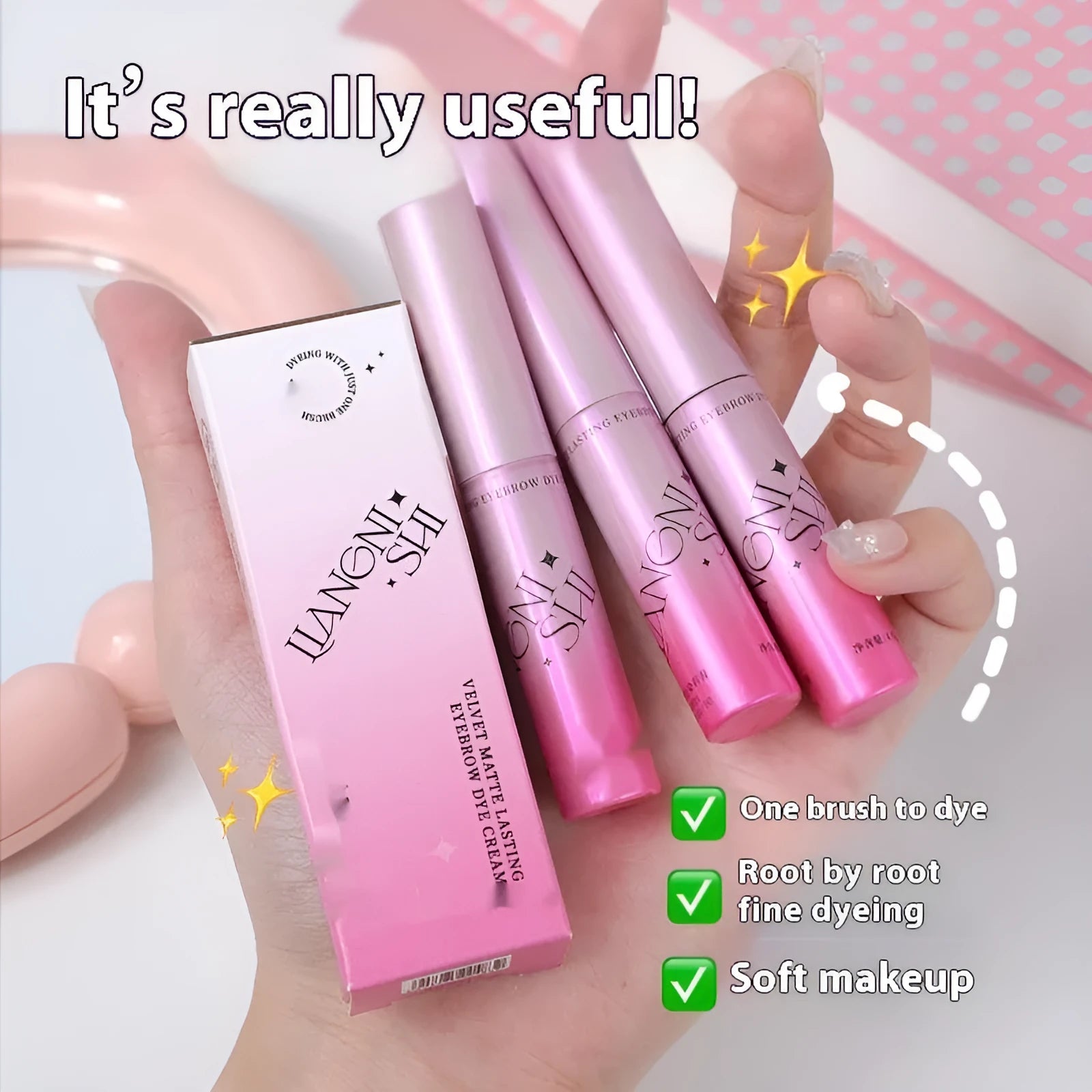 Pot of Velvet Fog eyebrow cream in one of four shades: grey, brown, or black-brown, showing 4.5g net content.