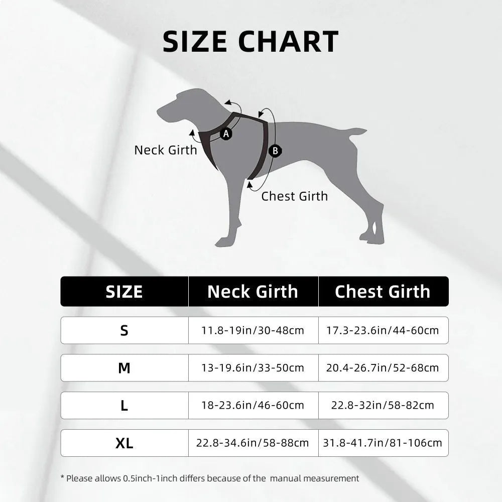 Durable oxford cloth pet leash vest with reflective webbing and DTG print, suitable for outdoor dog walking