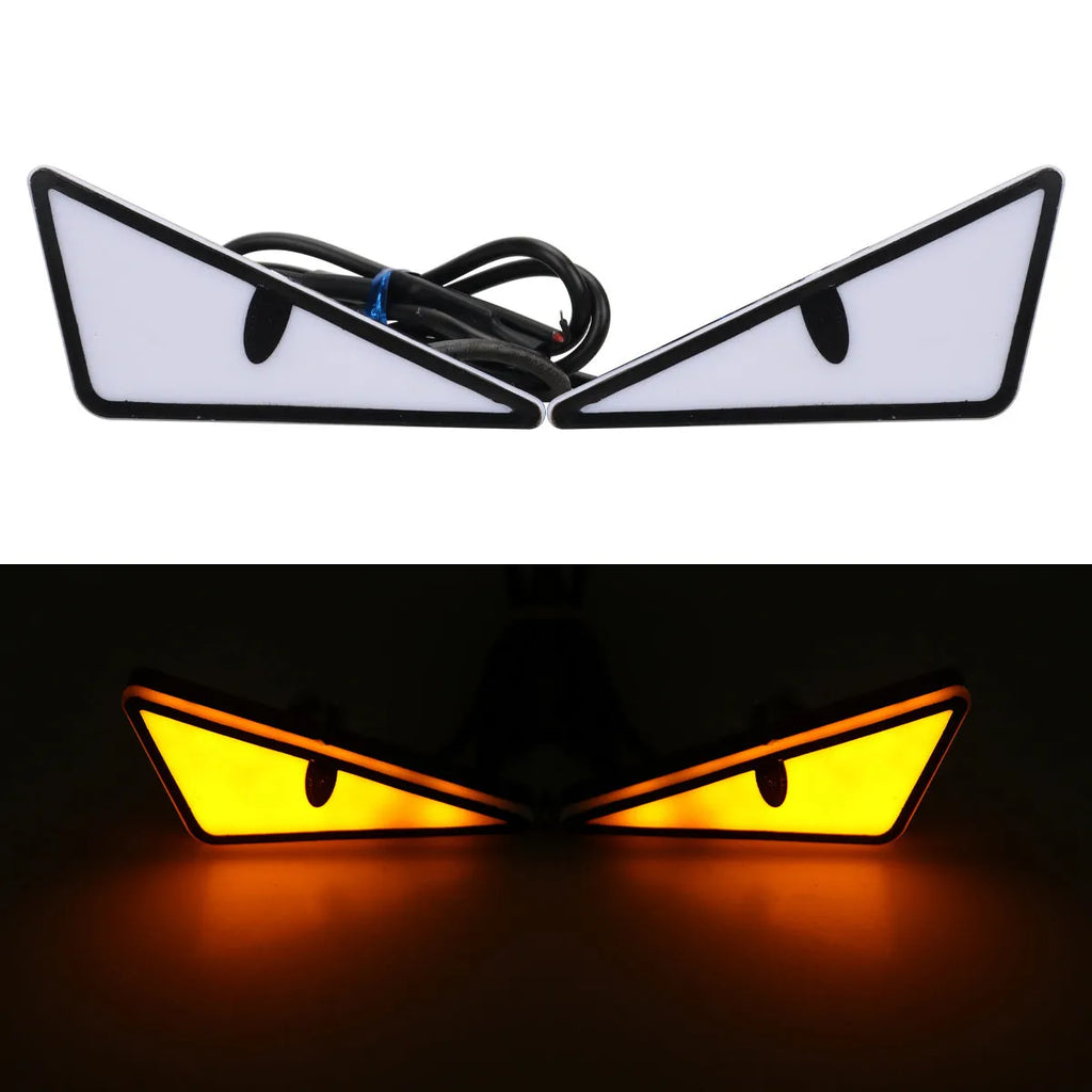 Triangle eyes motorcycle decorative light in semicircle shape plastic waterproof 12V set of two