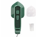 Dark green portable hanging steam iron with ceramic panel and handheld design