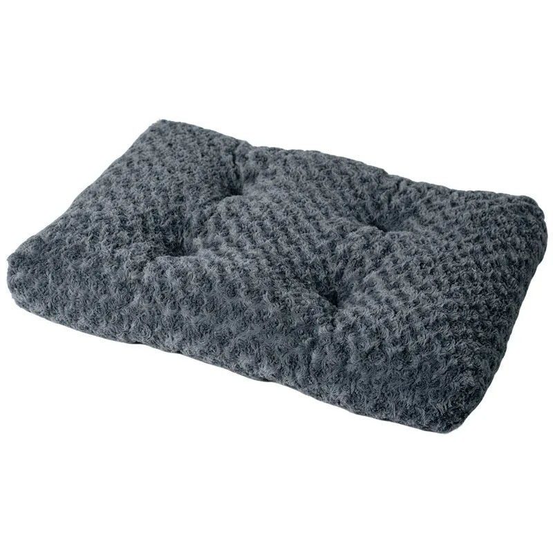 Dark gray embossed velvet thick square pet mat for dogs, multiple sizes from XS to 3XL