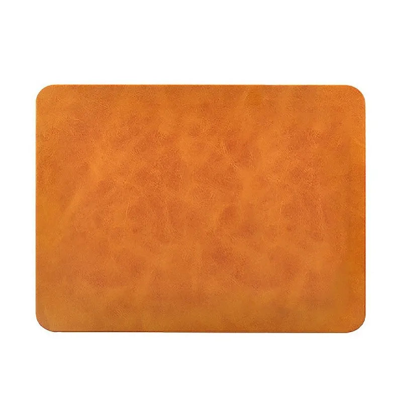 Brown leather wireless charging mouse pad with Micro USB port for desk charging