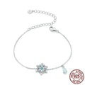 Snowflake S925 sterling silver ice flower bracelet for women, electroplated, colour SCB263