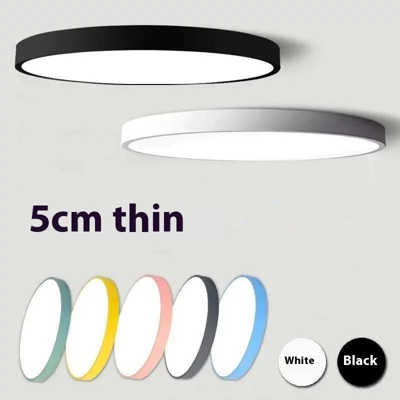 Round engineering ceiling LED lamp in white with electrodeless dimming for bedroom and living room