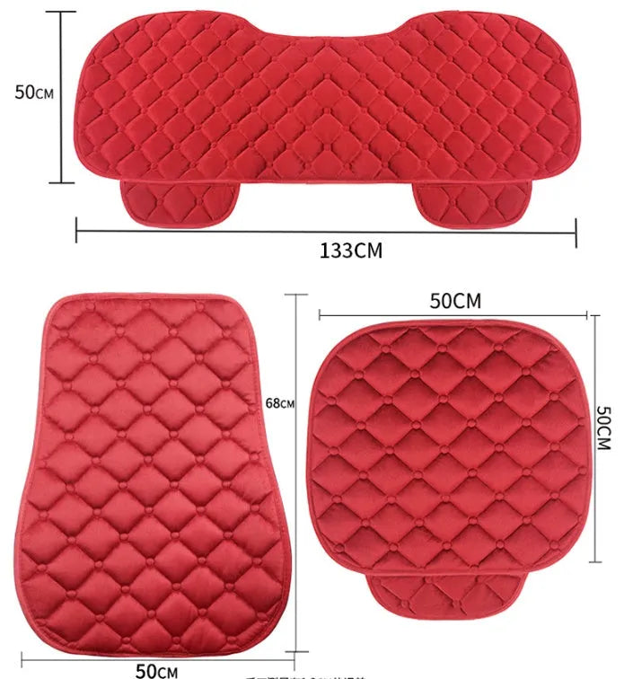 Ringer plush cotton car seat cushion in various colours including coffee, wine red, and classic black
