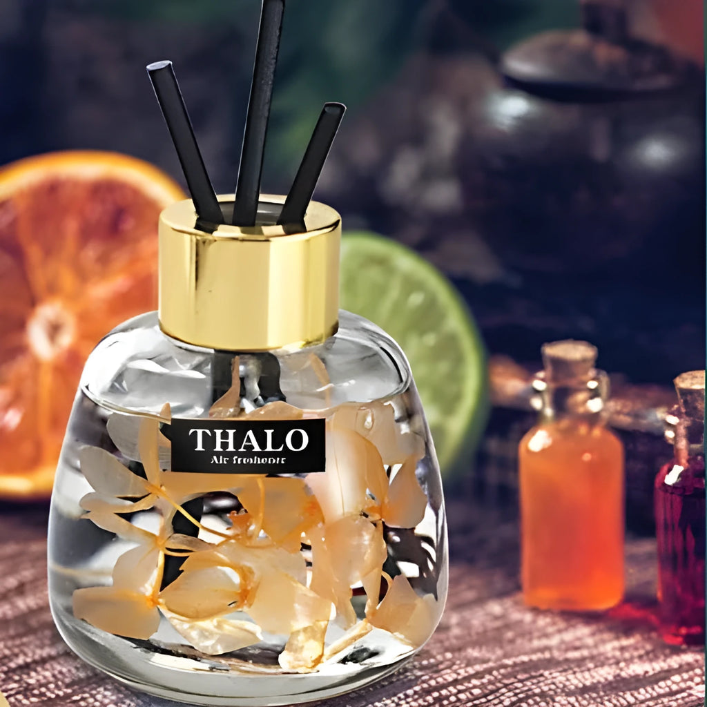 Glass bottle car fragrance ornament for loose incense in choice of six scents.
