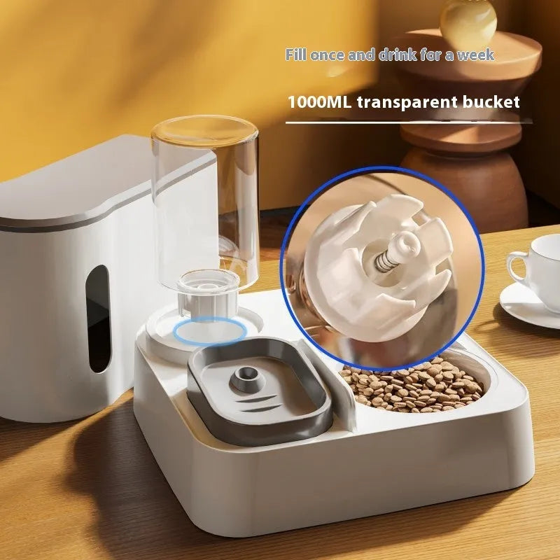 Cat automatic pet feeder with integrated water dispenser in multiple colour options