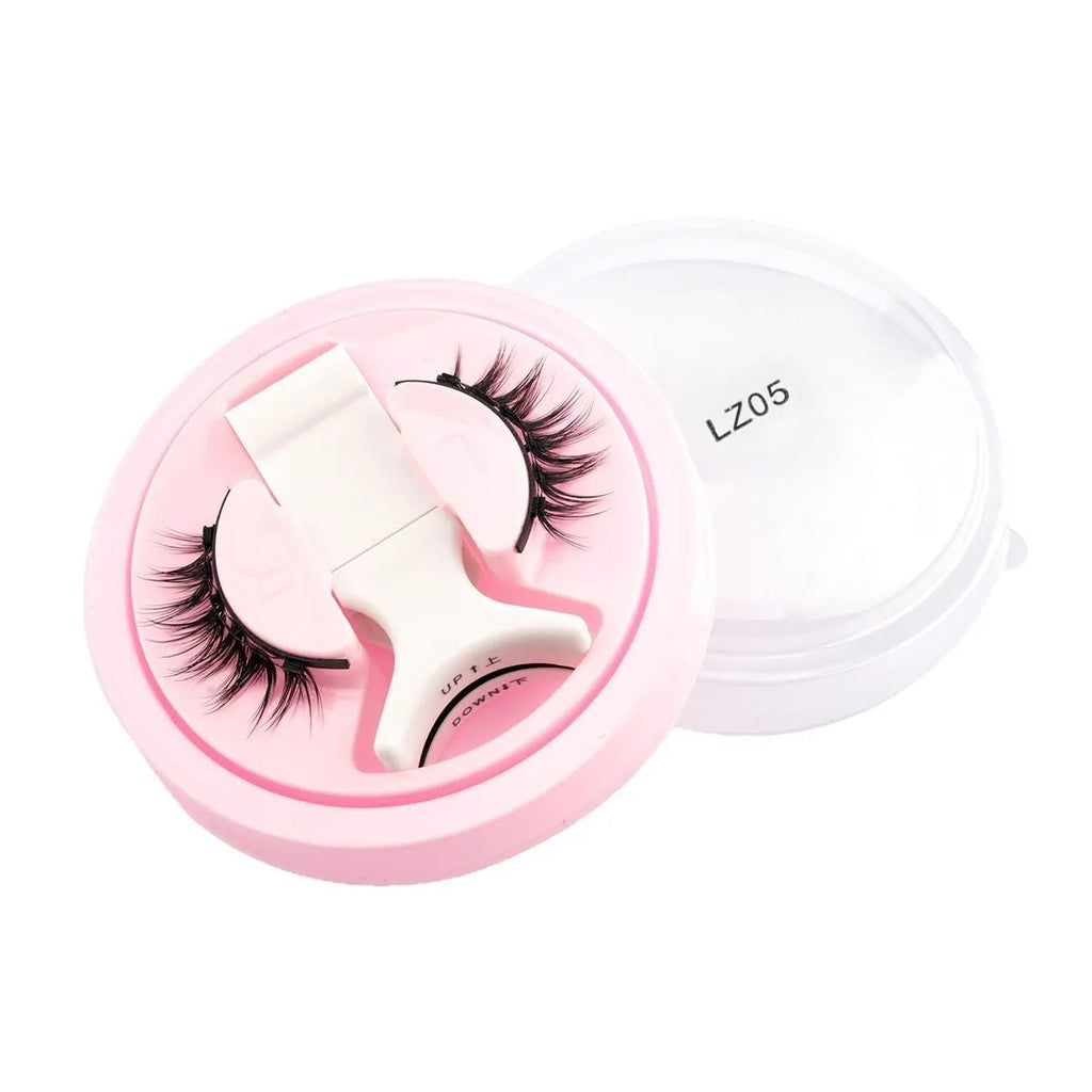 Reusable waterproof false eyelashes set with glue-free band in styles LZ03, LZ04, LZ05, LZ08, LZ14.