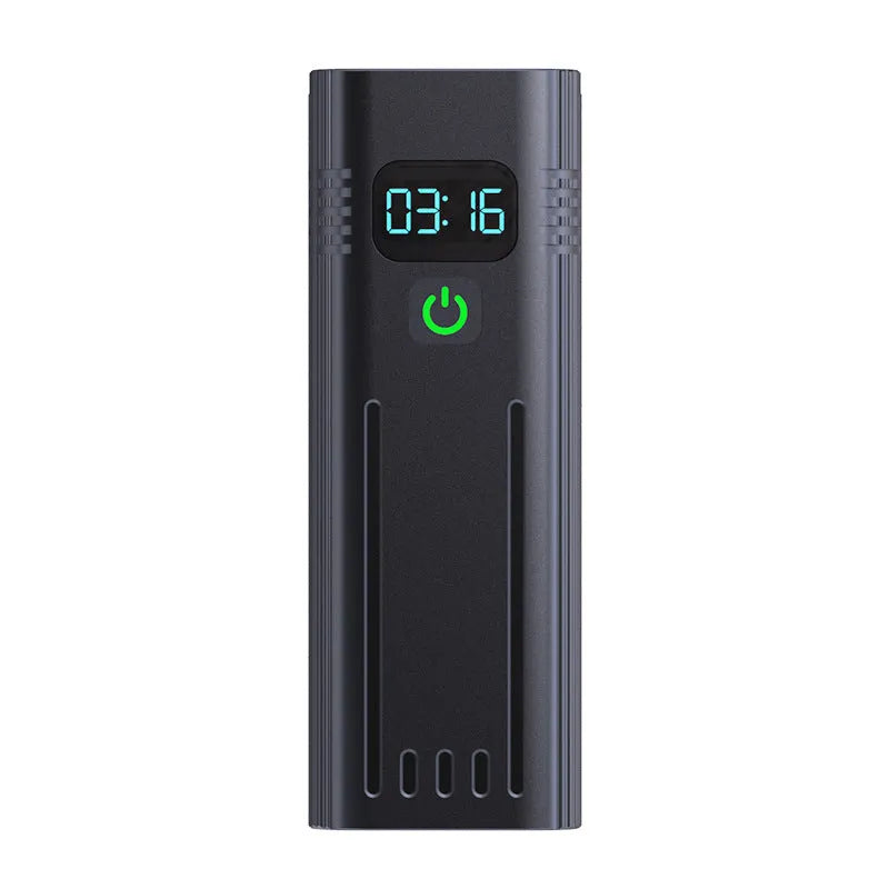 Black KX12DF digital display bicycle headlight on a 360-degree rotating mount with USB cable.