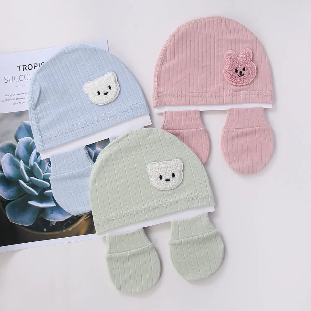 Baby bear printed cotton dome crown hat in colour DP227-16 for infants aged 0-12 months