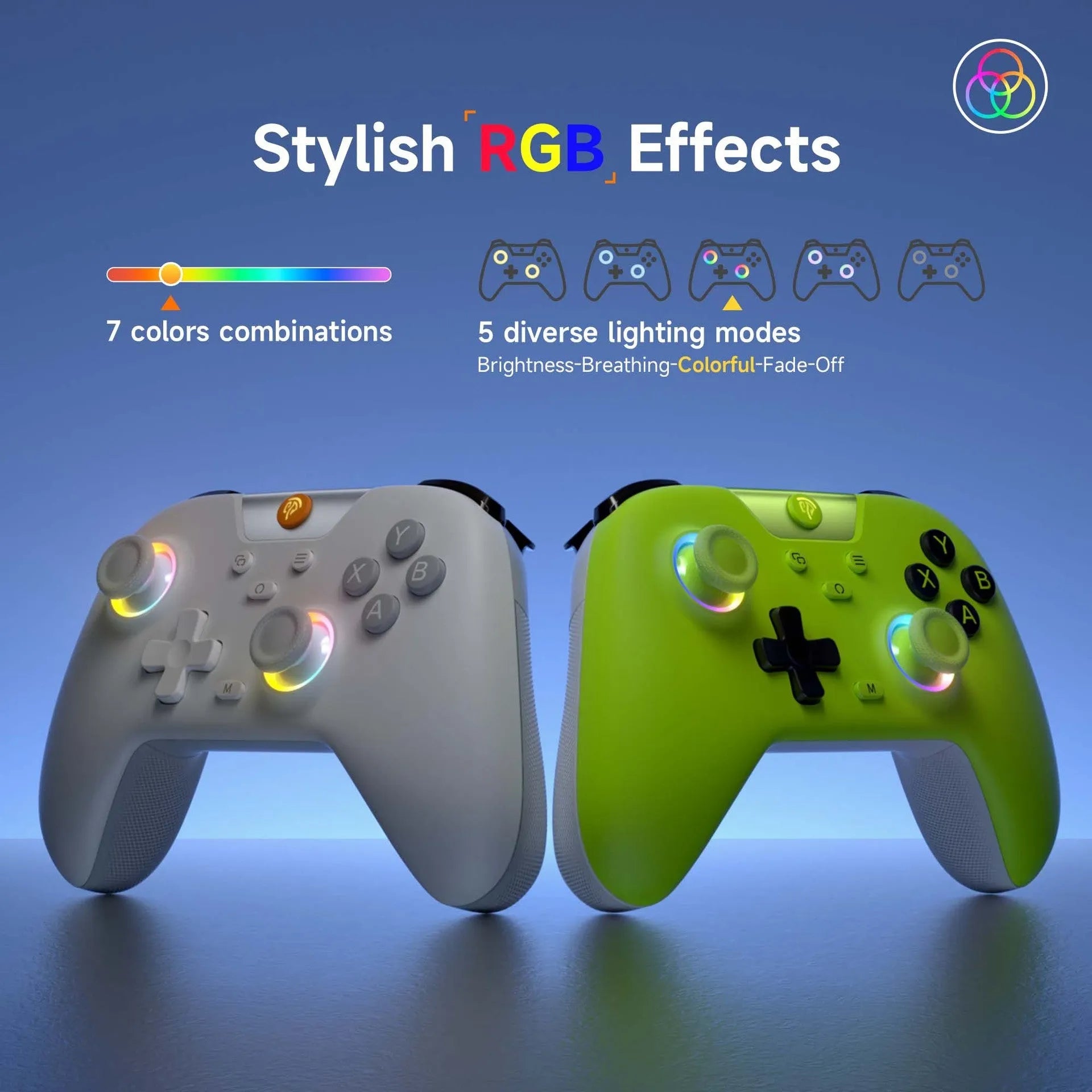 Creative Home three-model game controller connected to Nintendo Switch, PC, mobile phone, and Steam Deck, ABS build, 13.70 × 6.70 × 17.40cm