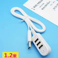 Multi-functional 3-port USB expansion hub with Micro USB cable for charging and data sync
