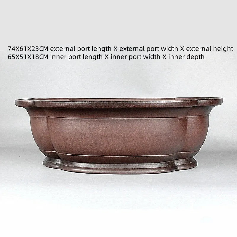 Handmade Chinese style crabapple shaped purple clay flowerpot 74cm