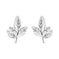 999 pure silver ear studs with butterfly design and tightening buckle in E9949 colour