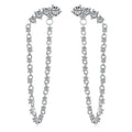 Women's 925 silver rhinestone zircon chain stud earrings 4x10.5mm electroplated finish on white background