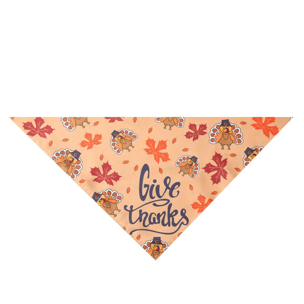 Turkey Thanksgiving pet saliva cloth bandana neck scarf for dogs and cats 48x48x70cm