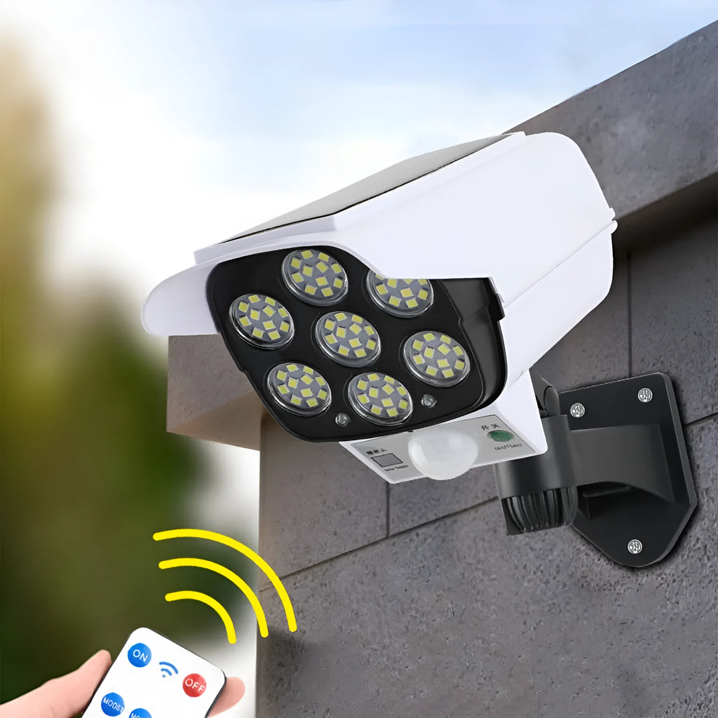 Solar-powered outdoor LED induction lamp with waterproof construction for courtyard and road lighting