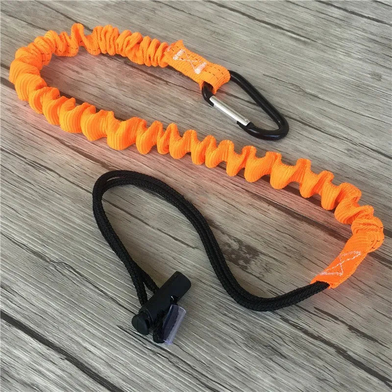Orange fishing rod anti-separation safety rope measuring 90cm with 10kg load capacity