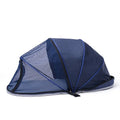 Pet folding tent in black or blue half mesh design for cat travel and indoor use