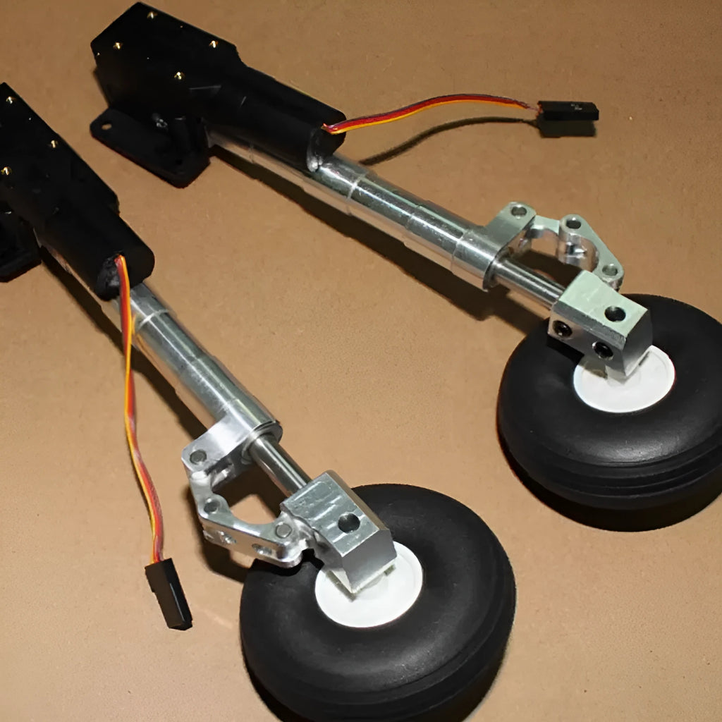 Retractable landing gear with kneeling damping shock absorption for electric toy aircraft models