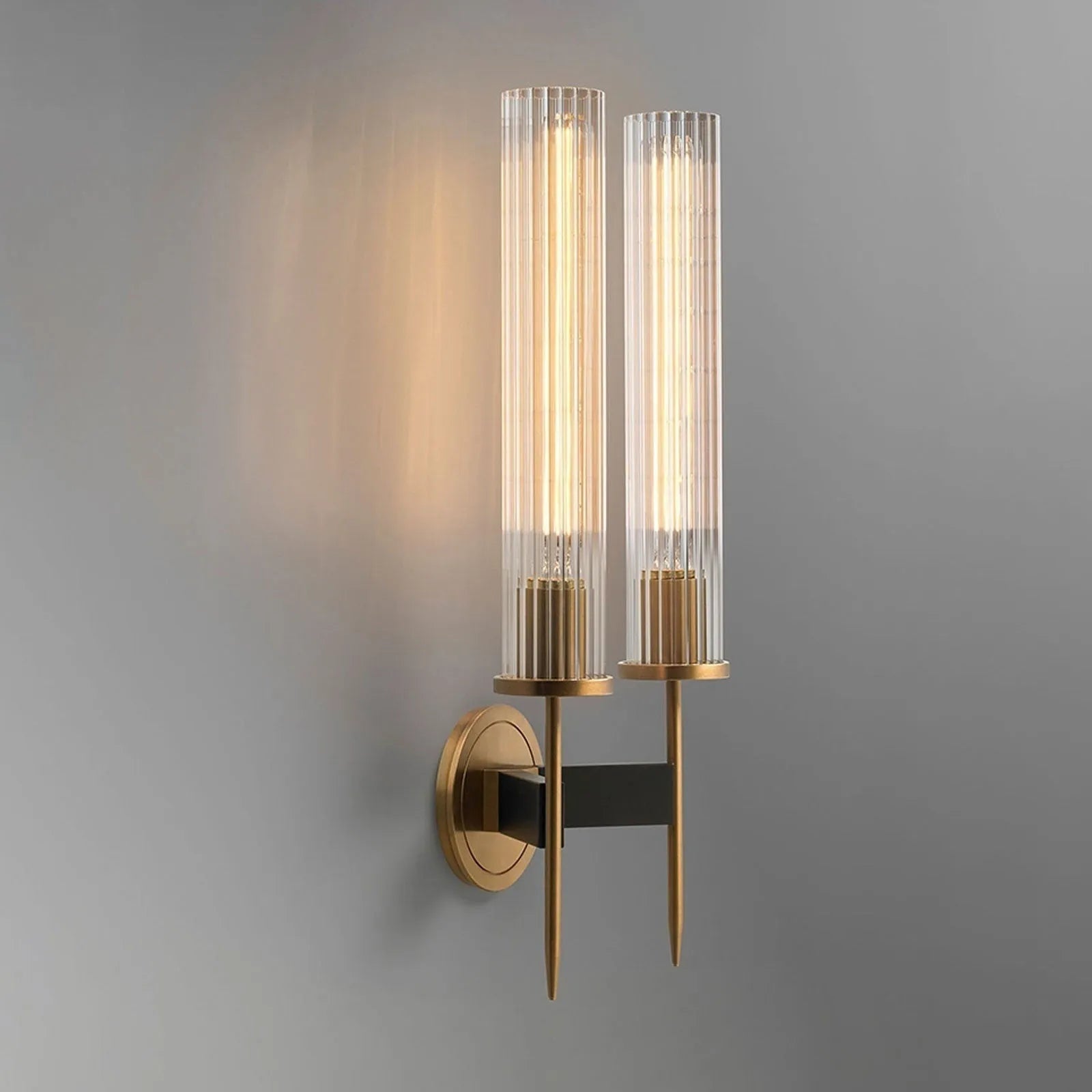 Modern creative glass wall lamp in copper single head finish for living room or bedroom