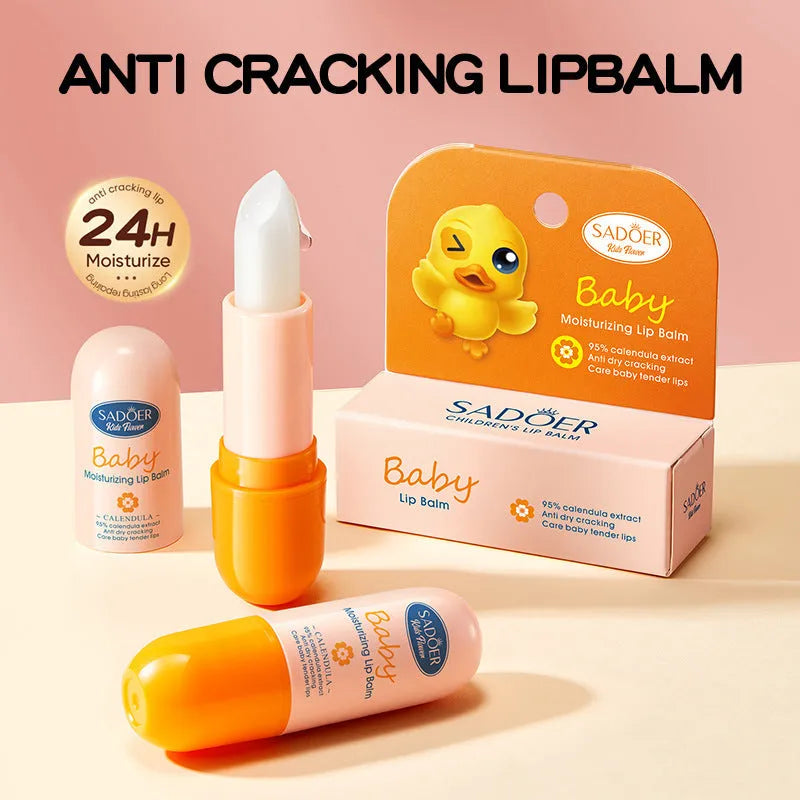 Anti-chapped moisturising lipstick tube with SPF protection in natural ingredient variants