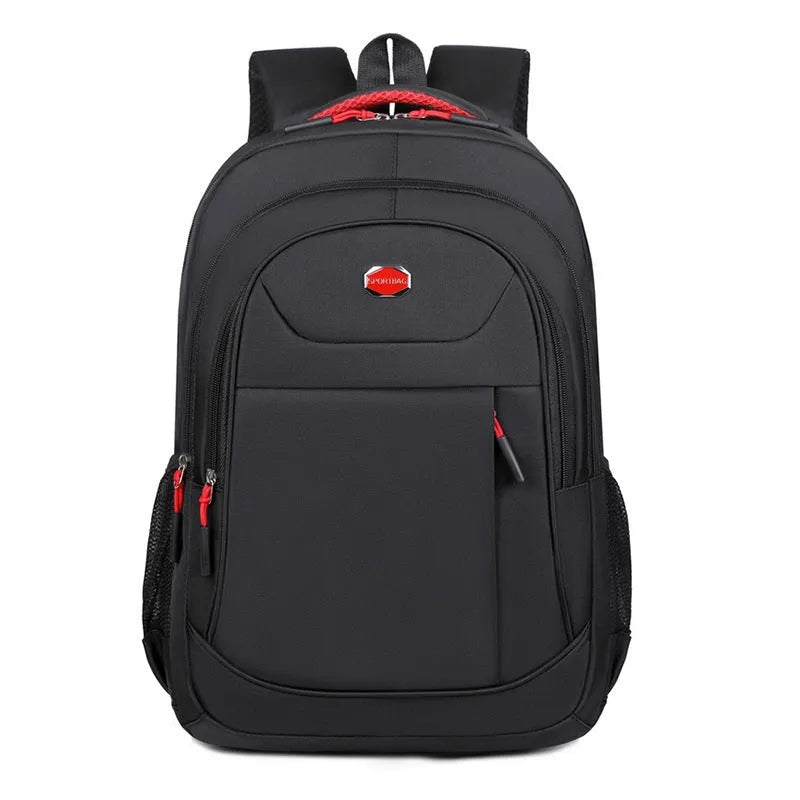 College student business travel backpack in Oxford cloth with multi-layer compartments and curved shoulder straps