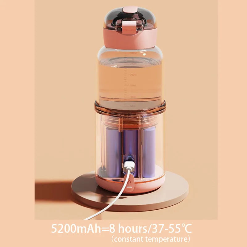 Wireless portable baby milk mixer with glass thermostatic cup 86x210mm in white