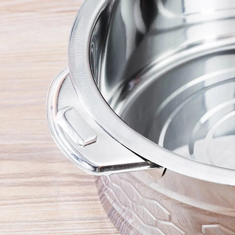 Stainless steel insulated rice bucket set with lids, three pieces in 1L 2L 3L or 2L 3L 4L, embossed finish