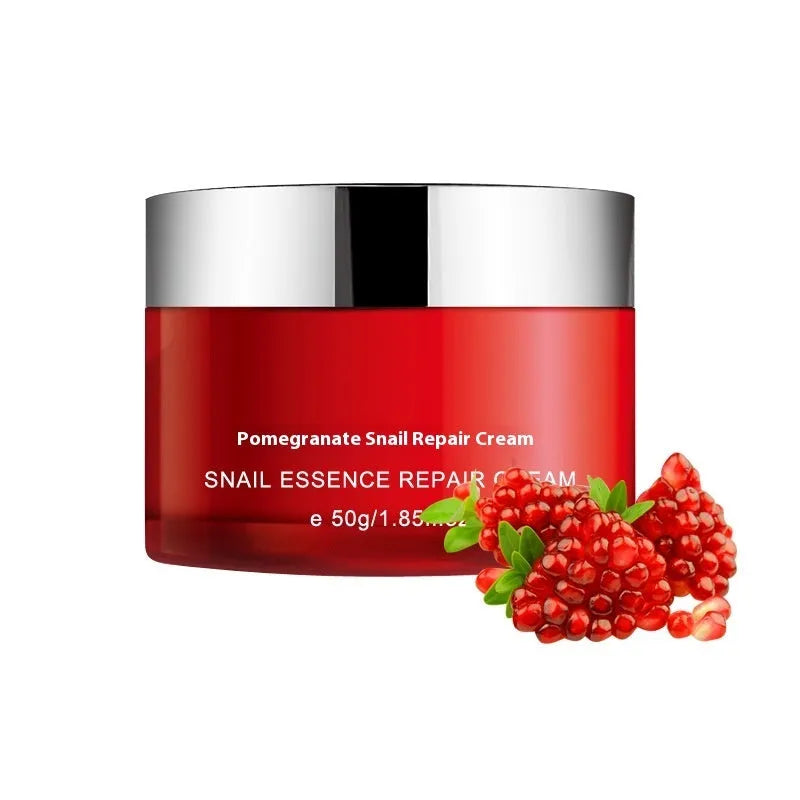 Pomegranate skin care set with four products in red packaging for moisturising and oil control