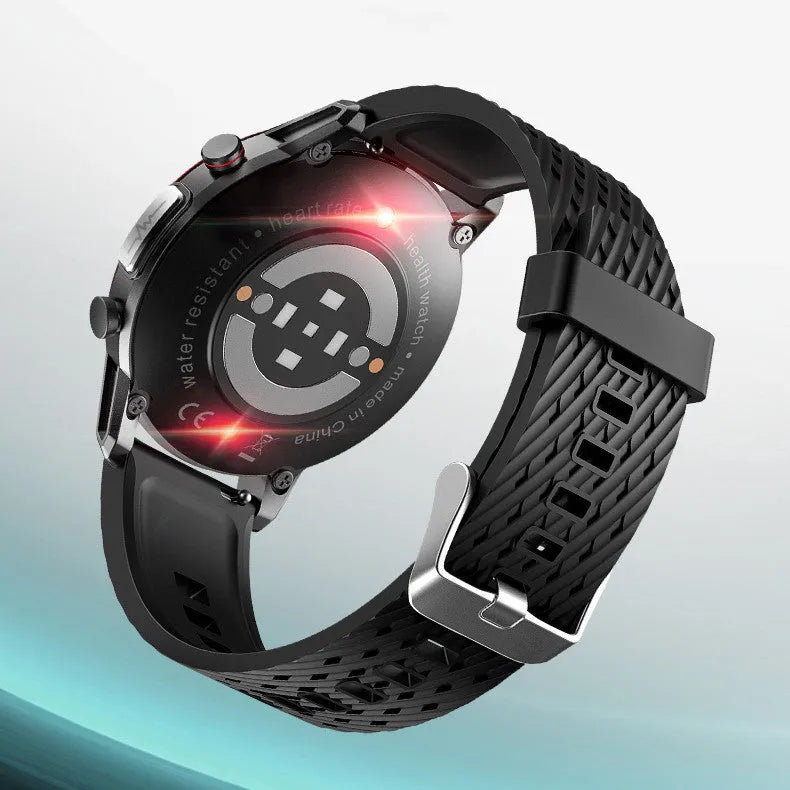 F800 ECG blood pressure monitoring sports smart watch with 1.3-inch screen in black or silver grey