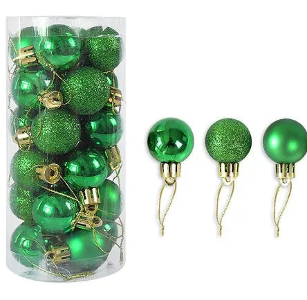 3cm diameter electroplated Christmas balls in assorted colours with shiny matte finish