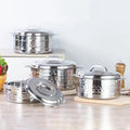 Stainless steel insulated rice bucket set with lids, three pieces in 1L 2L 3L or 2L 3L 4L, embossed finish