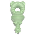 Blue rubber dog chew toy with concave-convex texture for teeth cleaning, 13.5cm size