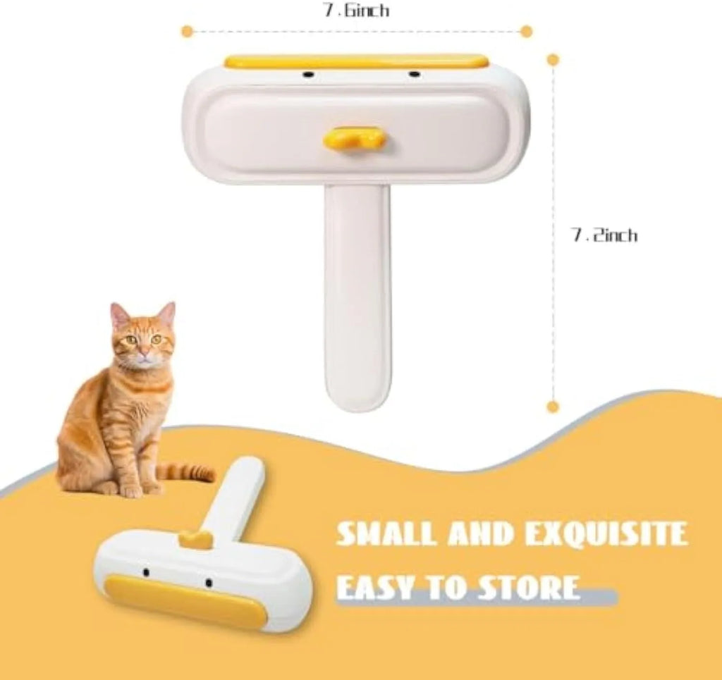 Yellow duck design portable pet hair remover with plastic body and bristles