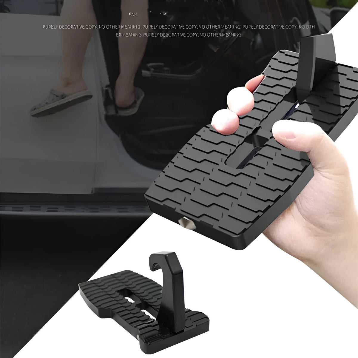 Foldable aluminium alloy car door step ladder auxiliary pedal for roof access and luggage loading