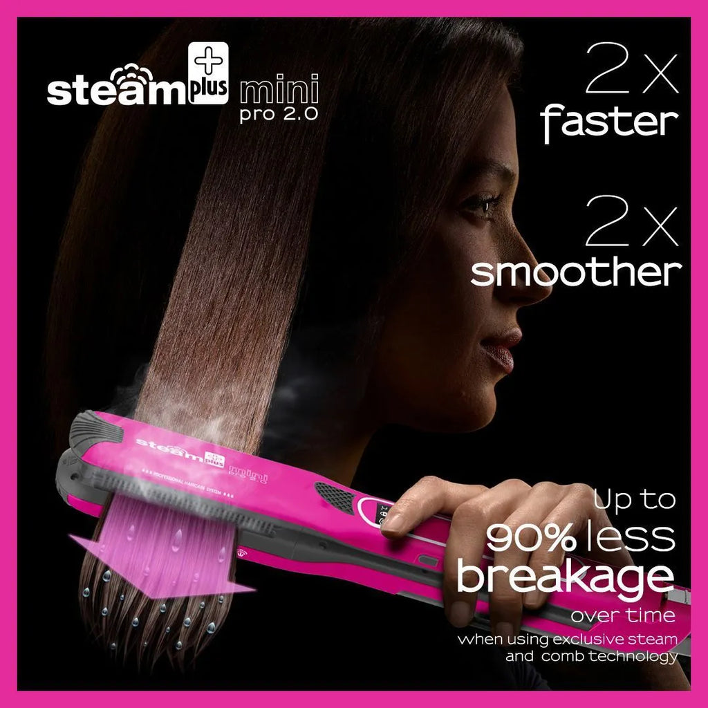 Mini steam splint spray hair straightener in champagne, purple, or rose red for curling and straightening hair