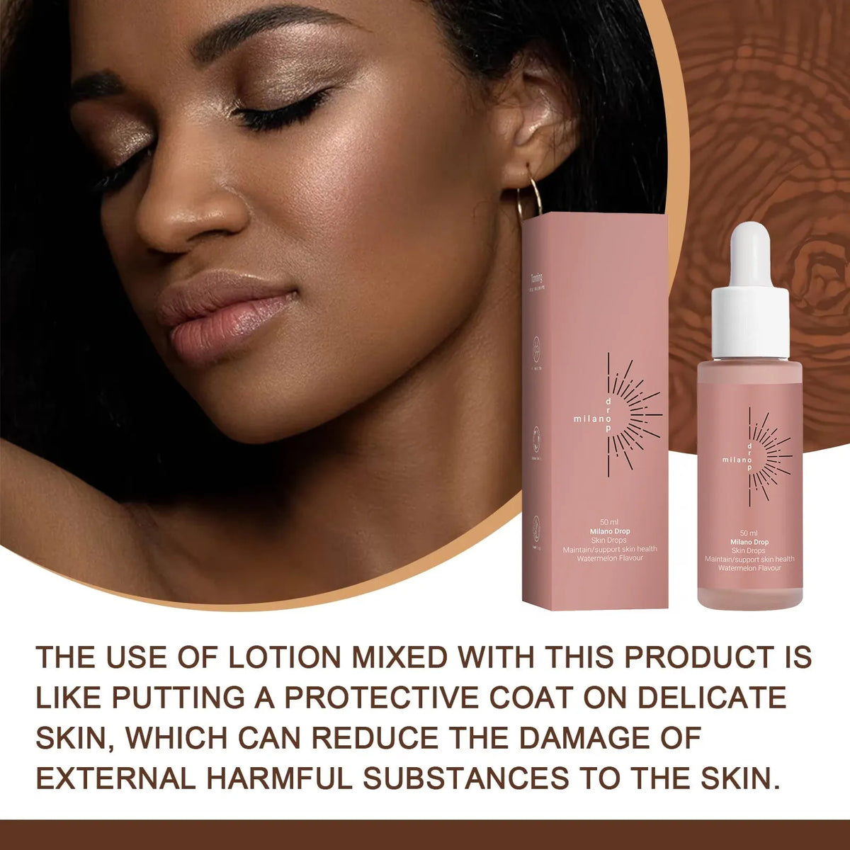 50ml self tanning serum drops in Milian colour box version for face and body tanning use