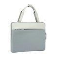 Green polyester laptop bag for 14.2 inch devices with soft handle and zipper pocket