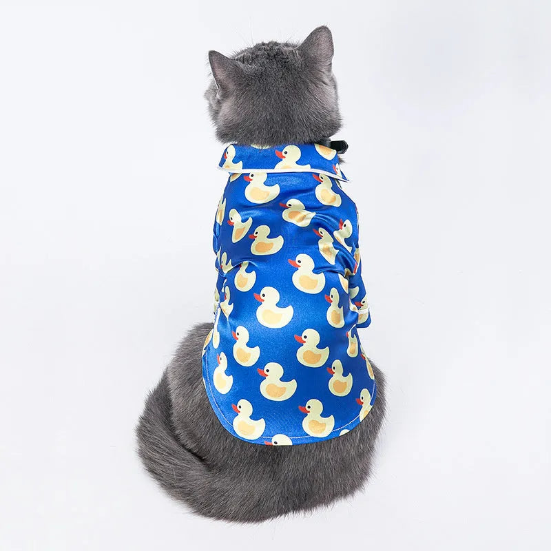 Blue polyester pet clothes for dogs and cats with casual style for autumn winter use