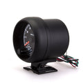 Black automotive tachometer with blue illuminated pointer display showing rpm measurement scale