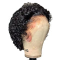 Black human hair wig with 13x1 lace front construction for daily wear