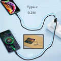 Black braided two-in-one USB charging cable with two Android connectors for simultaneous device charging