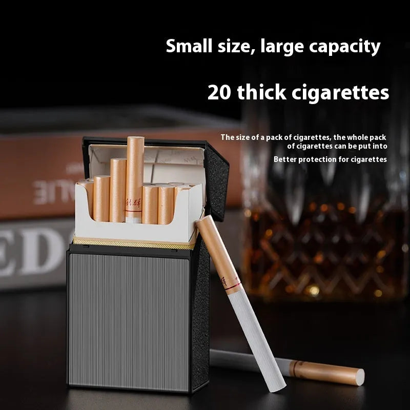 USB rechargeable windproof metal cigarette case lighter brushed finish gold silver black modern simplicity