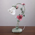 Pastoral flowers and plants bedside table lamp in single or double-headed style with warm light