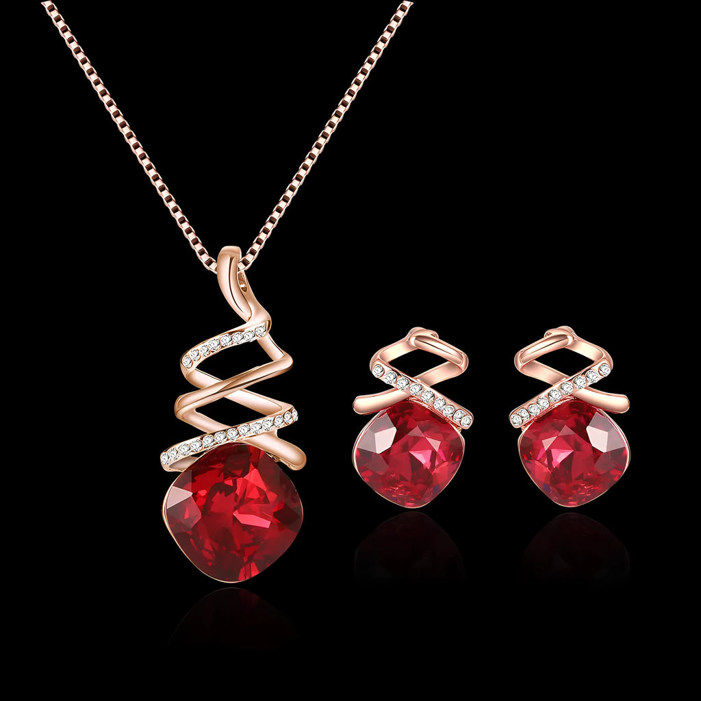 Alloy jewellery set with adjustable necklace and matching earrings in colour 61172321