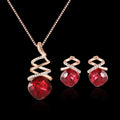 Alloy jewellery set with adjustable necklace and matching earrings in colour 61172321