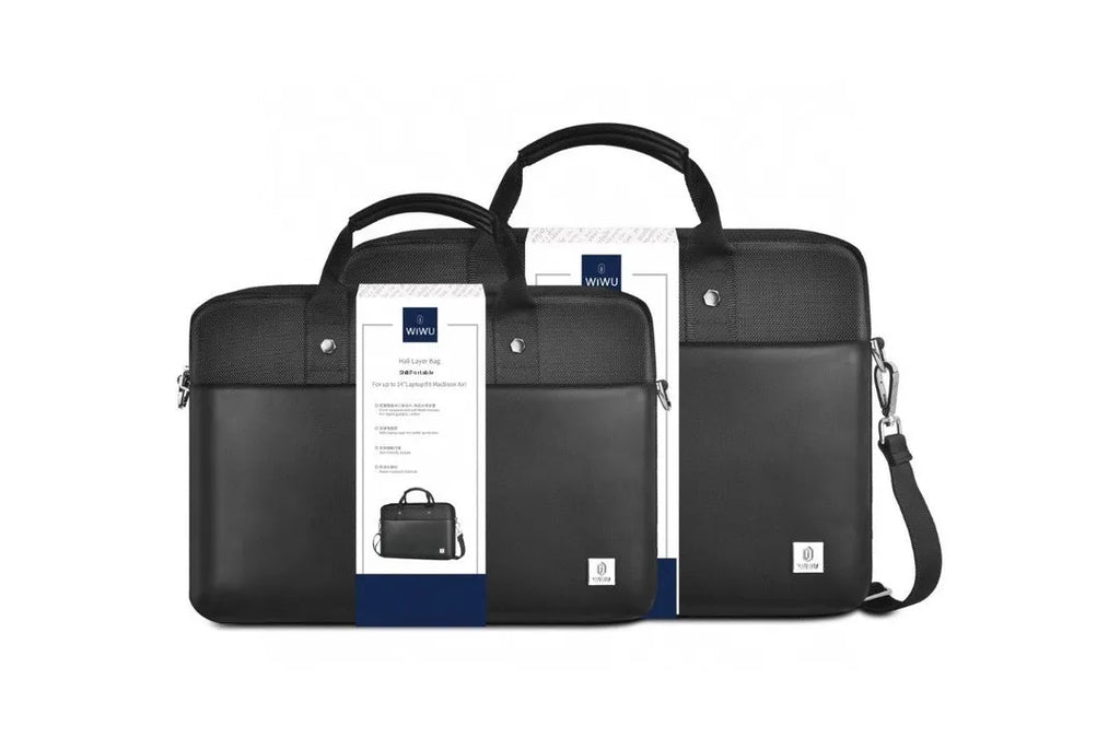 Black Oxford cloth laptop backpack showing multiple pockets and anti-seismic padding for 14-inch or 15.6-inch computers.