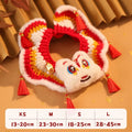 New Year pet scarf collar in Lion Dance Blessing design for cats and small dogs